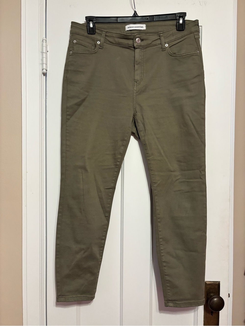 Amazon Essentials womens size 14 short Olive Green skinny Fit Jeans